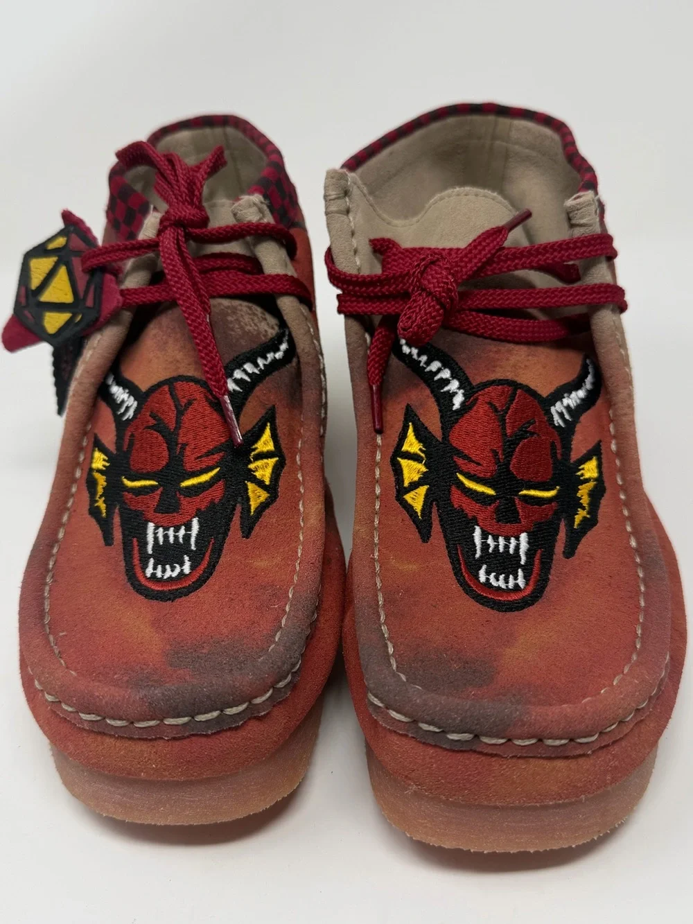 New Men’s Clark’s Red Suede Hellfire Wallabee-Style Shoes Sz. 9.5